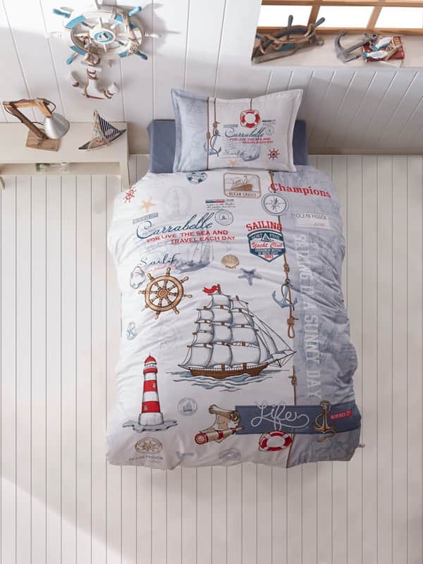 סט מצעים נוער 80/200 100% כותנה דגם עוגן