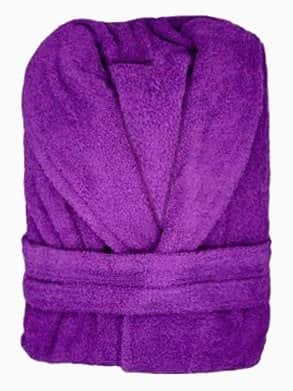 חלוק רחצה איכותי ועבה 100% כותנה עם כובע סגול