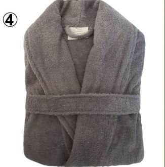 חלוק רחצה איכותי 100% כותנה צבע אפור מבחר גדלים