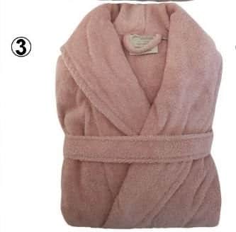 חלוק רחצה איכותי 100% כותנה צבע ורוד עתיק מבחר גדלים