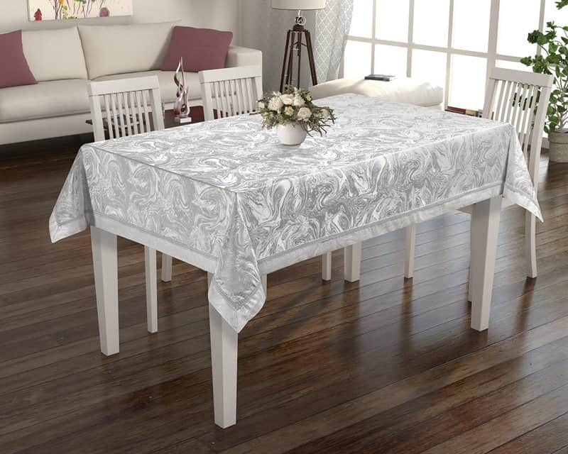 מפה שולחן יוקרתית דגם ברוקלין לבן מבחר מידות החל מ-