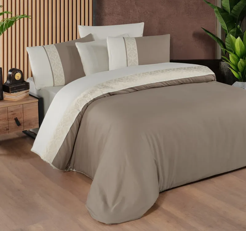 2 סט מצעים למיטה וחצי 120/200 100% כותנה סאטן רויאל דגם Nienna v1