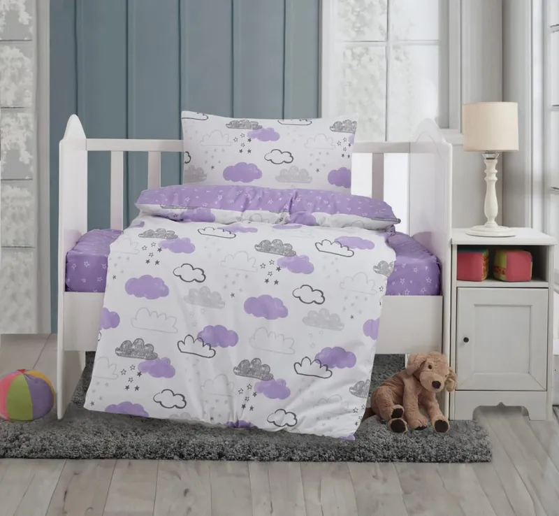 סט מצעים למיטת תינוק/מעבר דגם Mars v4 פרקל