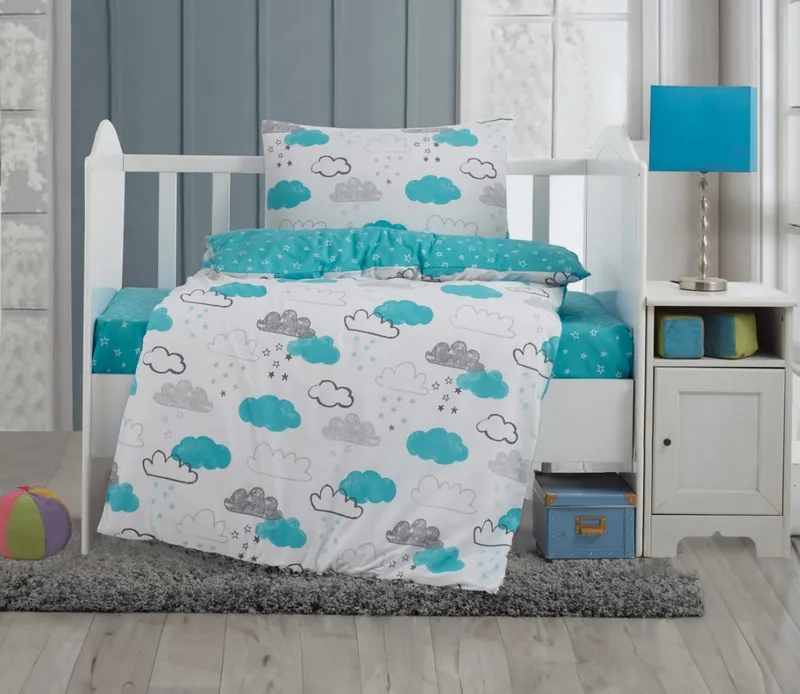 סט מצעים למיטת תינוק/מעבר דגם Mars v5 פרקל