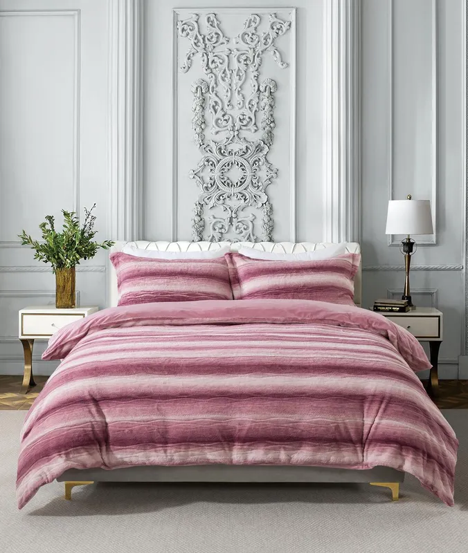 סט מצעי קטיפה יחיד רחב 100/200 דגם Velvet Touch צבע ורוד