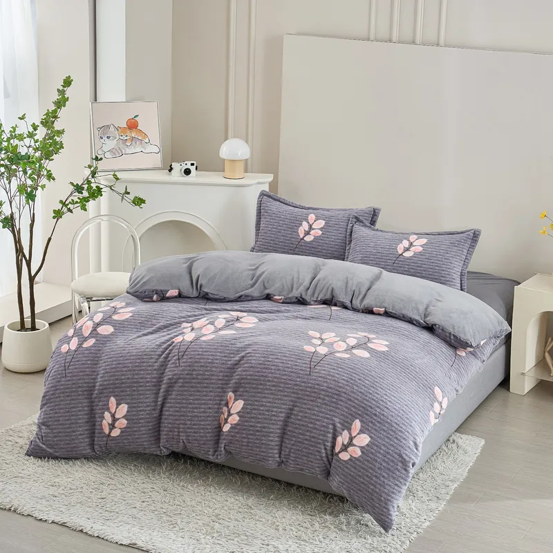 סט מצעי קטיפה זוגי רחב 180/200 דגם Lapland Velvet צבע 103 (DSN2)