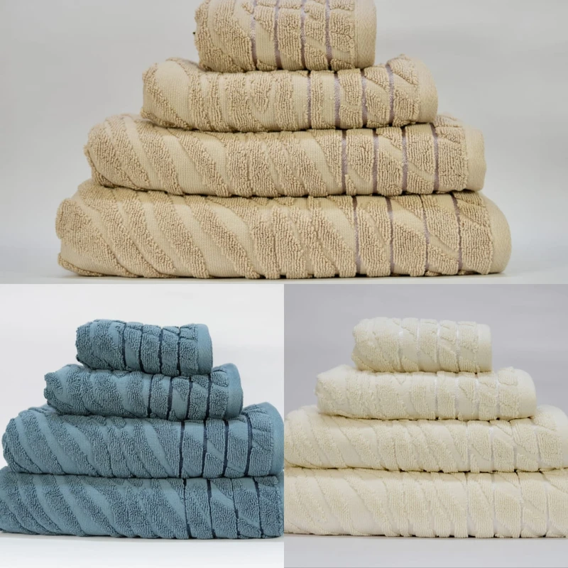 מגבת גוף 70/130 מבית מצעית דגם עדן קרם/מוקה/פטרול