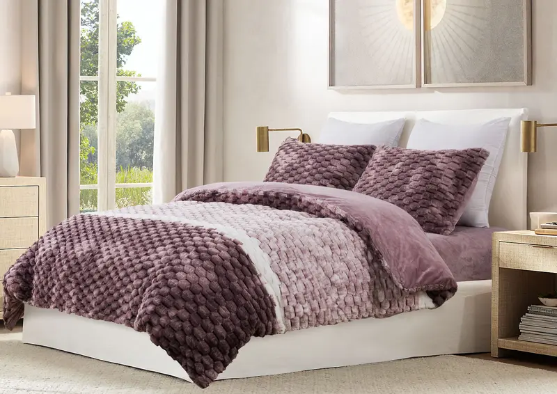 סט מצעי קטיפה יחיד 90/200 דגם קורל סגול