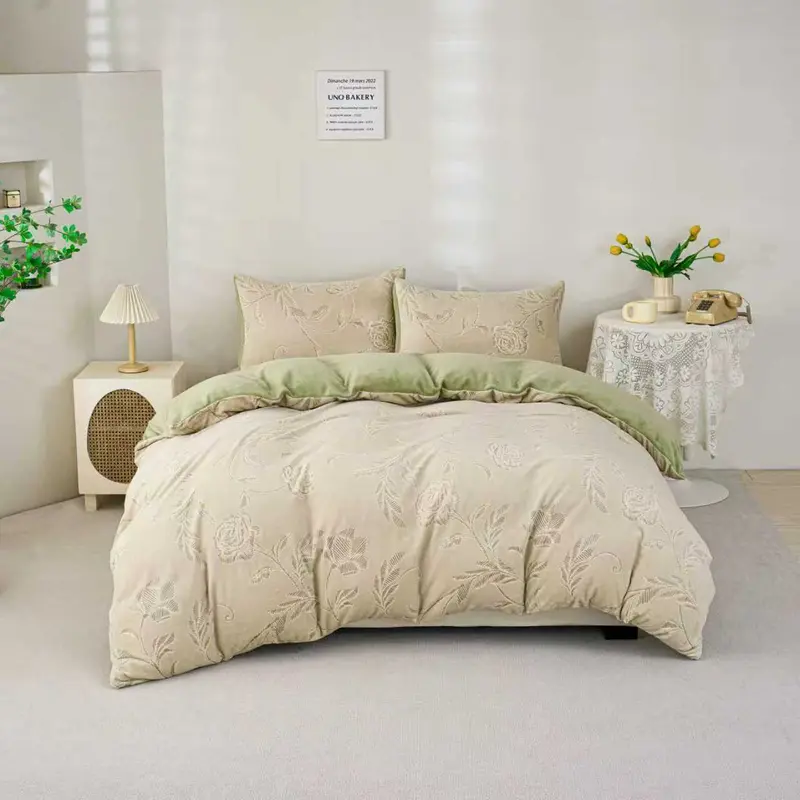 סט מצעי קטיפה זוגי 160/200 דגם Lapland Velvet צבע 203