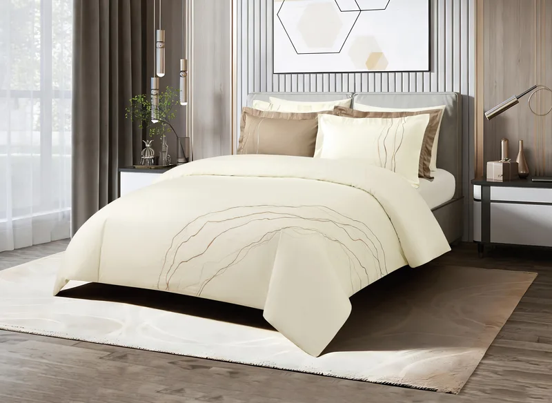 2 סט מצעים יחיד 90/200 דגם יוניק קרם