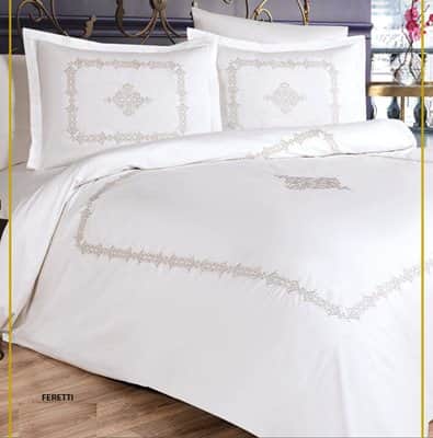 2 סט מצעים יחיד 90/200 100% כותנה פרקל רקום דגם Feretti