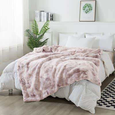 שמיכת קטיפה יחיד דגם מינק אקסלוסיב יוקרתית גודל : 150/200 צבע ורוד