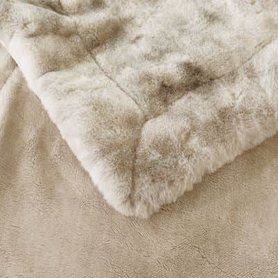 שמיכת קטיפה זוגית דגם מינק אקסלוסיב יוקרתית גודל: 200/220 צבע בז'