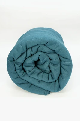 שמיכת קיץ זוגית 200/220 100% כותנה ג'רסי פטרול (טורקיז כהה)