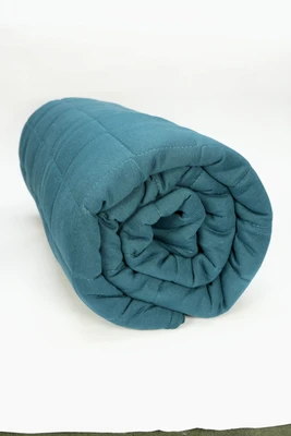 שמיכת קיץ זוגית 200/220 100% כותנה ג'רסי פטרול (טורקיז כהה)