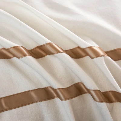 סט מצעים זוגי רחב 180/200 100% כותנה סאטן דגם רויאליטי כתר זהב C1