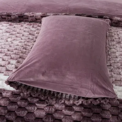 סט מצעי קטיפה יחיד 90/200 דגם קורל סגול