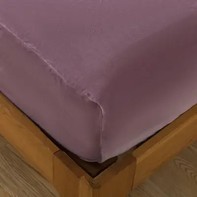 סט מצעי קטיפה זוגי 160/200 דגם קורל סגול