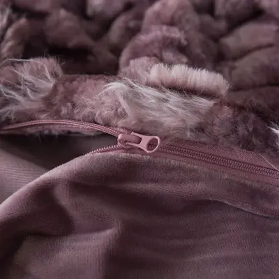 סט מצעי קטיפה זוגי 160/200 דגם קורל סגול