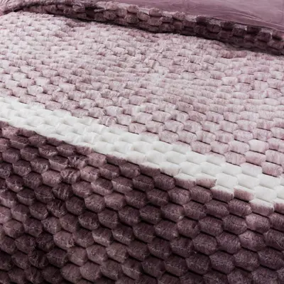 סט מצעי קטיפה זוגי 160/200 דגם קורל סגול