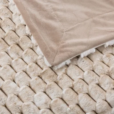 שמיכת קטיפה לעגלת תינוק דגם קורל מוקה 70/90 ס"מ