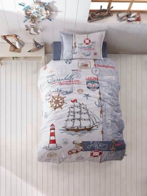 סט מצעים נוער 80/200 100% כותנה דגם עוגן