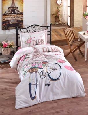 סט מצעים יחיד 90/200 100% כותנה דגם Paris Love