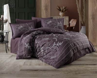 סט מצעים זוגי רחב 180/200 100% כותנה סאטן דגם Moyo v1