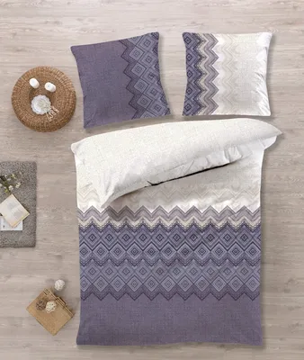 סט מצעים יחיד 90/200 100% כותנה דגם מעויינים סגול