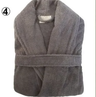 חלוק רחצה איכותי ועבה 100% כותנה עם כובע אפור מבחר מידות