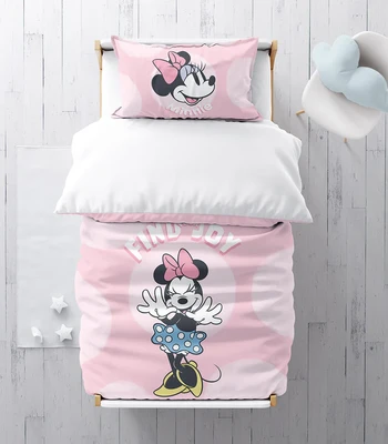 סט מצעים למיטת תינוק/מעבר 100% כותנה דגם מיני ג'וי