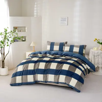 סט מצעי קטיפה זוגי רחב 180/200 דגם Lapland Velvet צבע 201